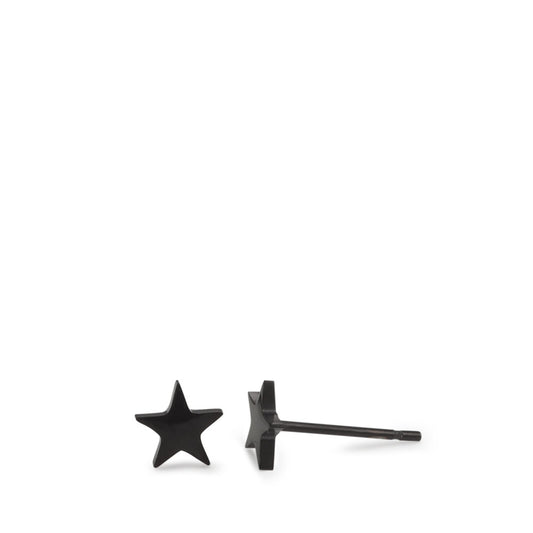 Stud earrings Stainless steel Black IP coated Star Ø6.5 mm