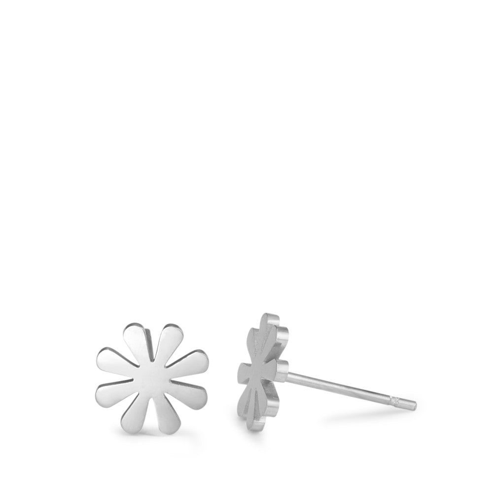 Stud earrings Stainless steel Flower Ø9 mm