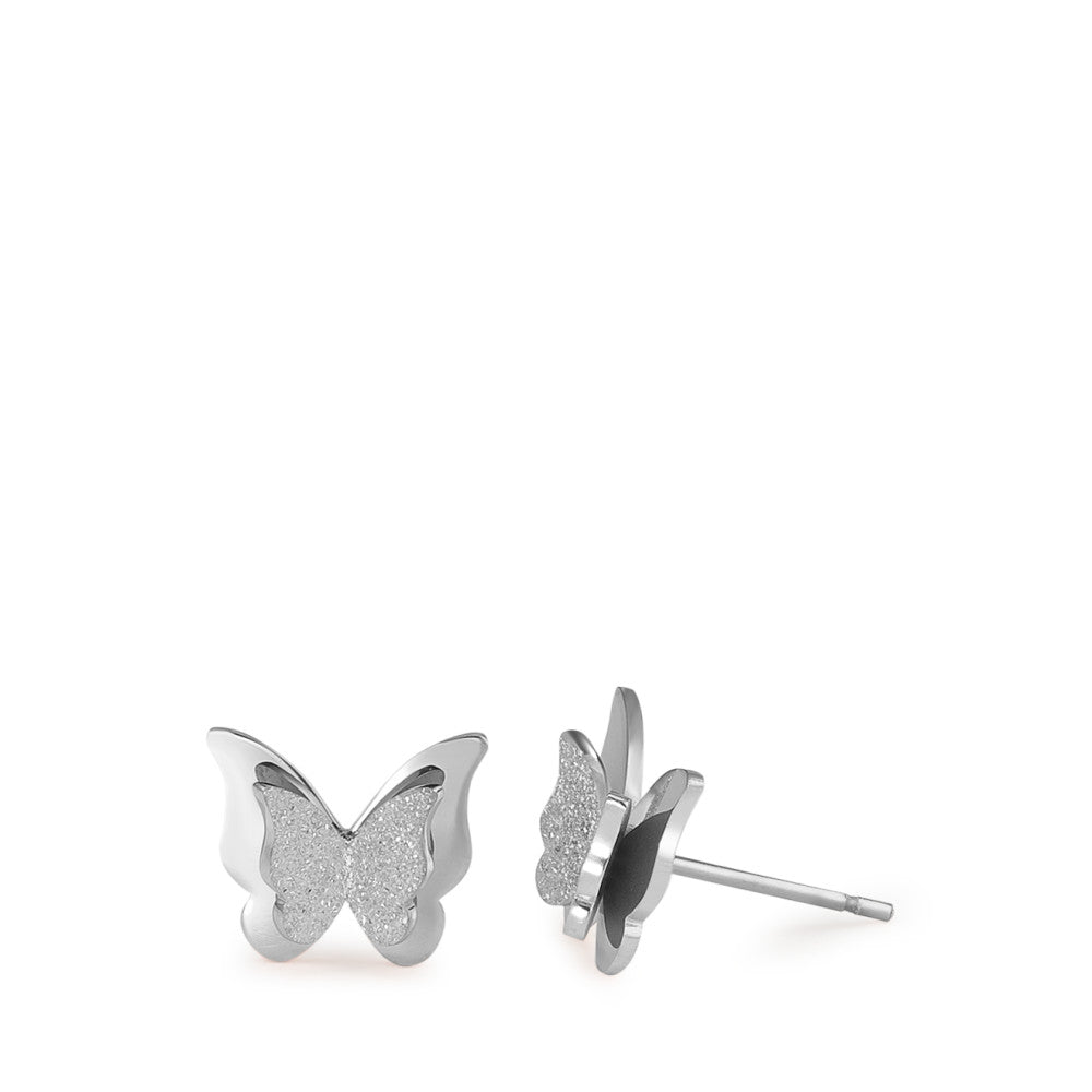 Stud earrings Stainless steel Butterfly Ø10 mm