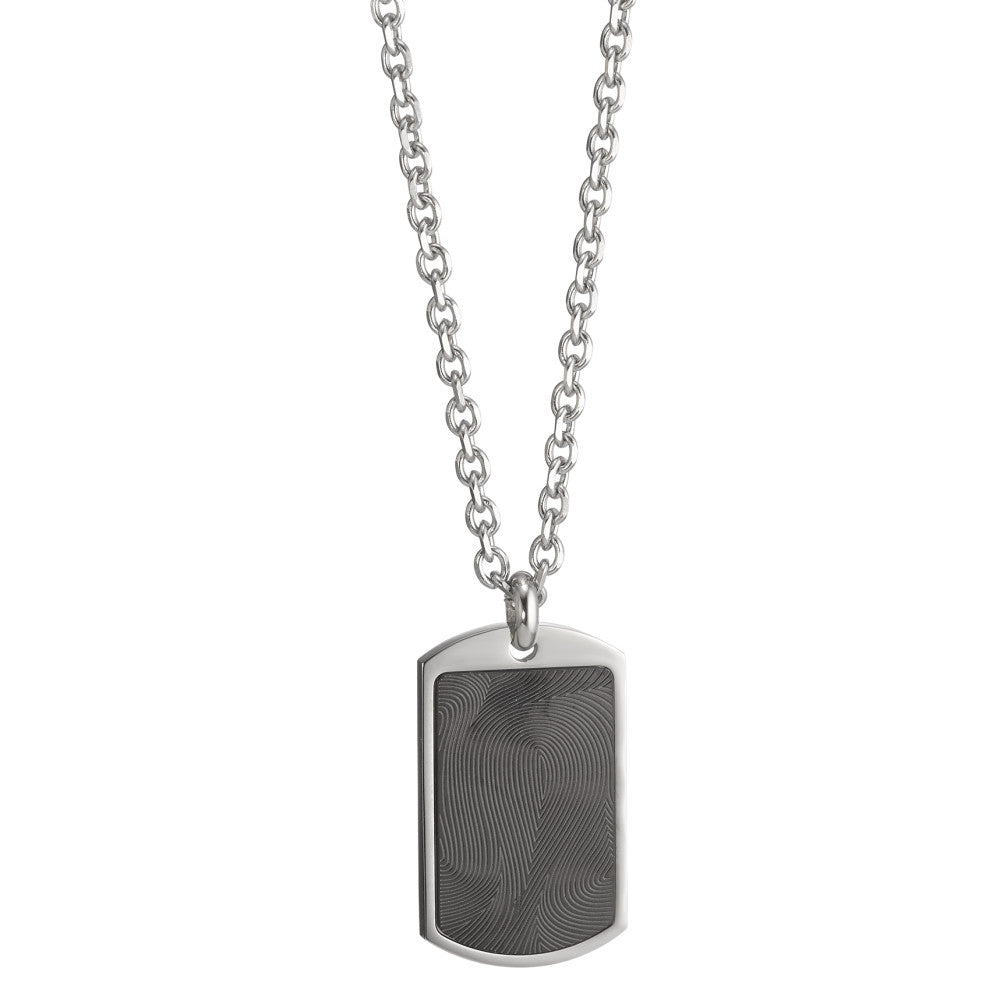 Necklace with pendant Stainless steel Black IP coated 50-55 cm