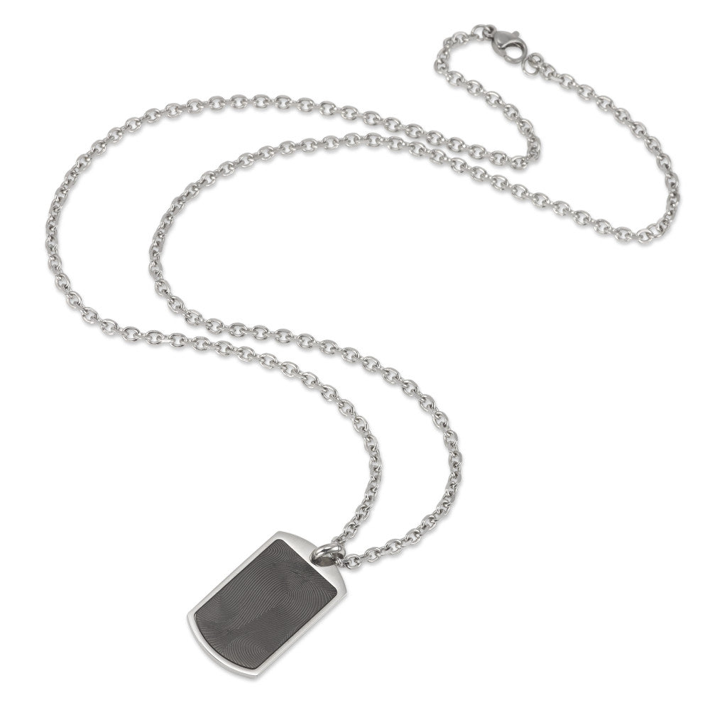 Necklace with pendant Stainless steel Black IP coated 50-55 cm