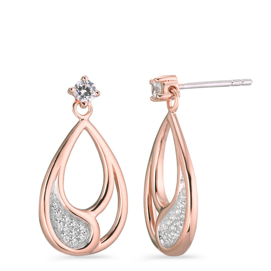 Drop Earrings Silver Zirconia Rose Gold plated