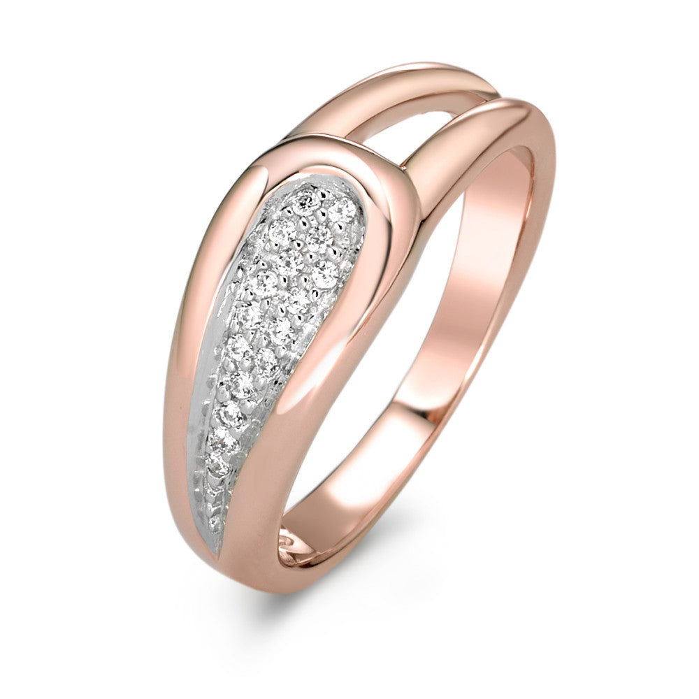 Ring Silver Zirconia Rose Gold plated