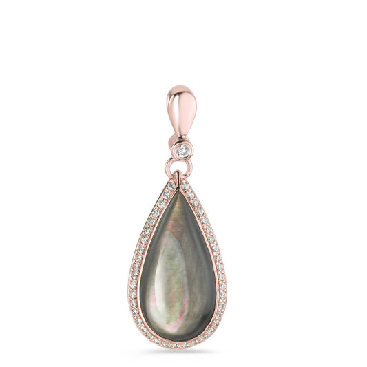 Pendant Silver Zirconia Rose Gold plated Mother of pearl