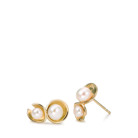 Drop Earrings Silver Yellow Gold plated Freshwater pearl