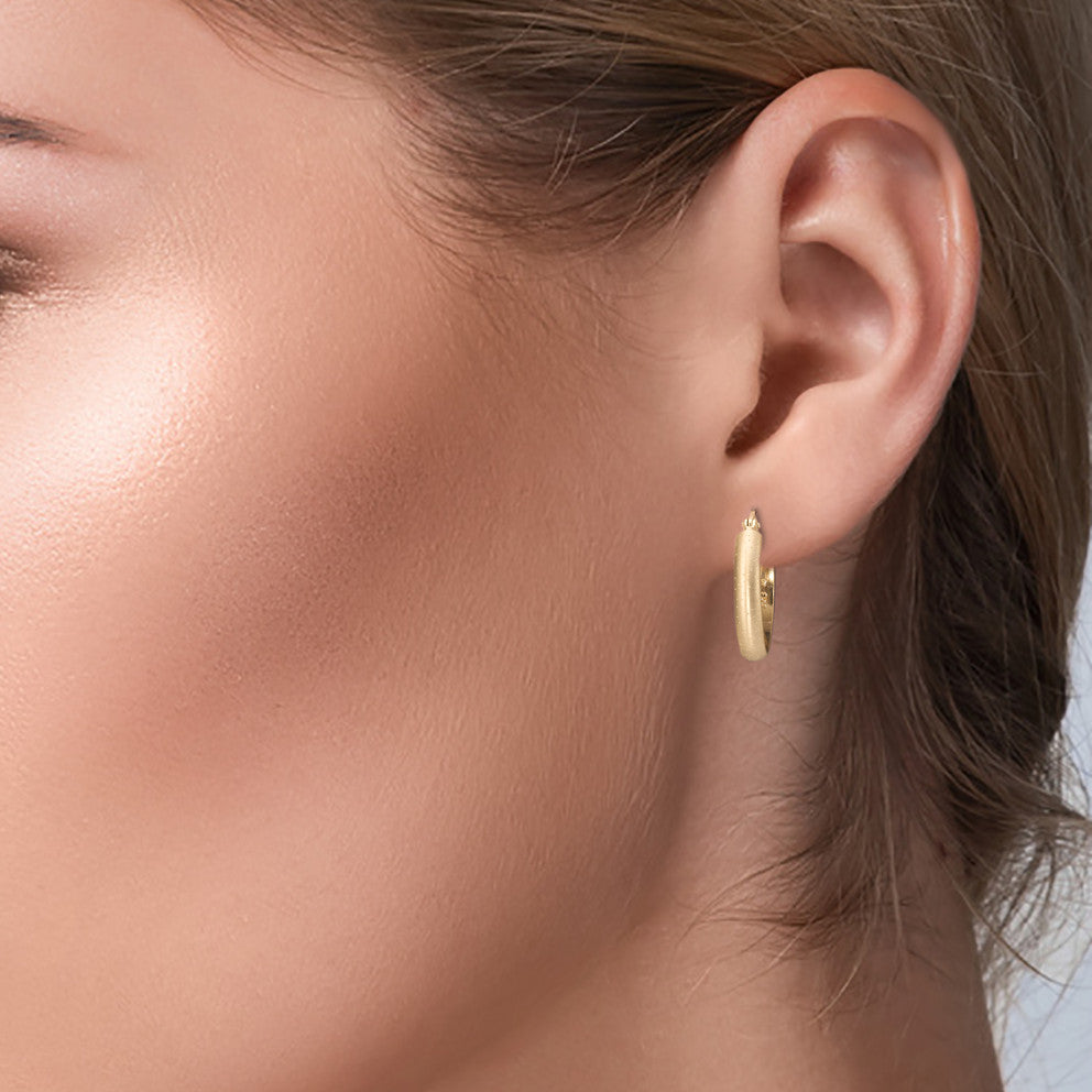 Hoop earrings Silver Yellow Gold plated