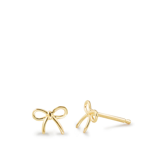 Stud earrings Silver Yellow Gold plated Bow Ø7.5 mm