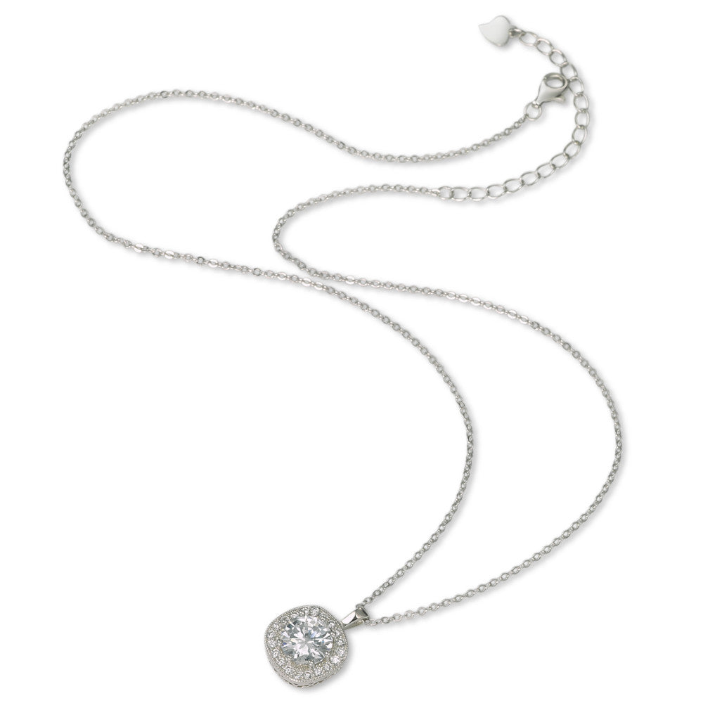 Necklace Silver Zirconia Rhodium plated 38-43 cm Ø12 mm