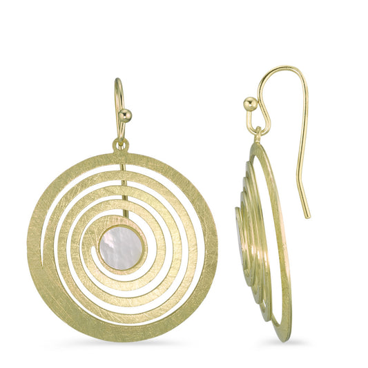 Drop Earrings Bronze Mother of pearl Ø25 mm