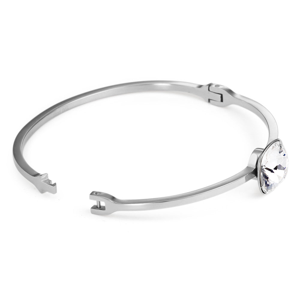 Bangle Stainless steel Zirconia White 60 cm Ø50 mm