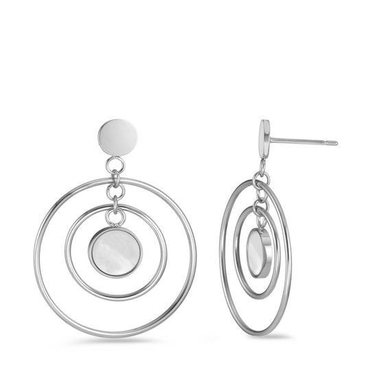 Drop Earrings Stainless steel Mother of pearl Ø25 mm