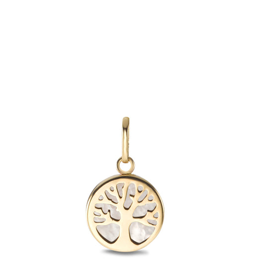 Pendant 9k Yellow Gold Mother of pearl Tree Of Life Ø10.5 mm