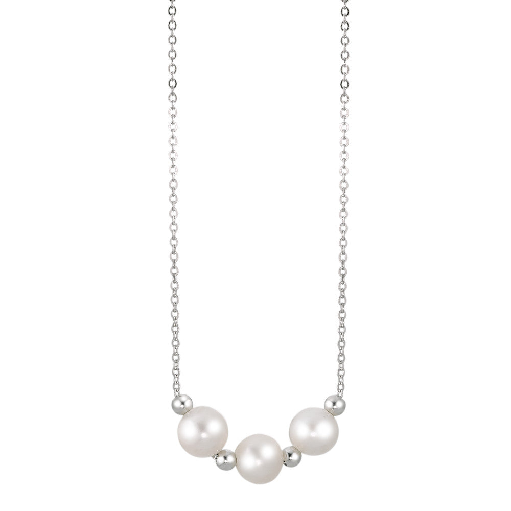 Necklace Silver Rhodium plated Freshwater pearl 38-42 cm