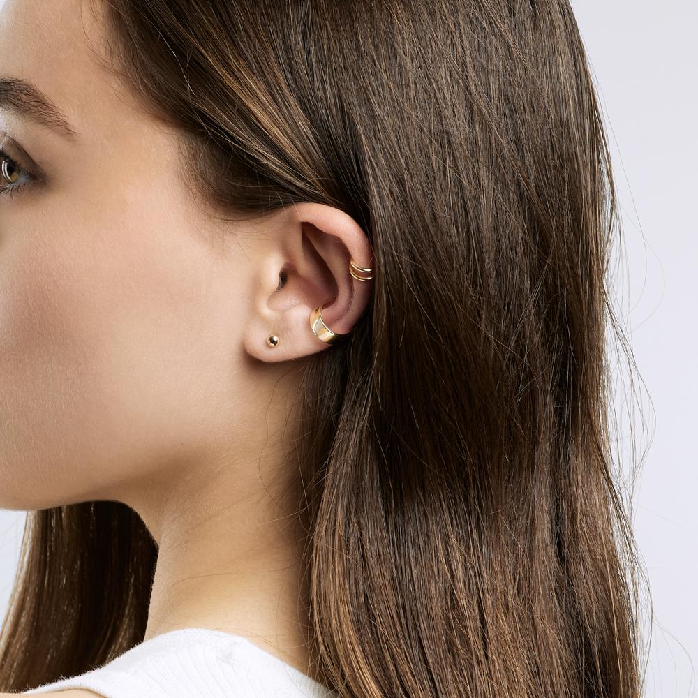 Ear Cuff Silver Yellow Gold plated Ø10.5 mm