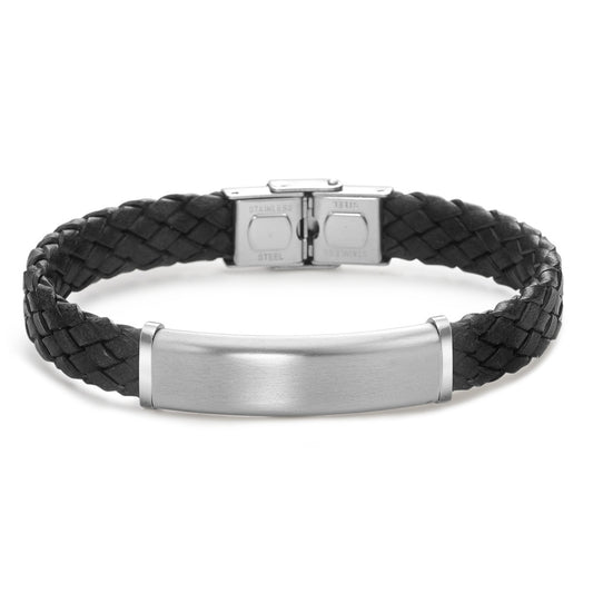 Engravable bracelet Leather, Stainless steel 21 cm