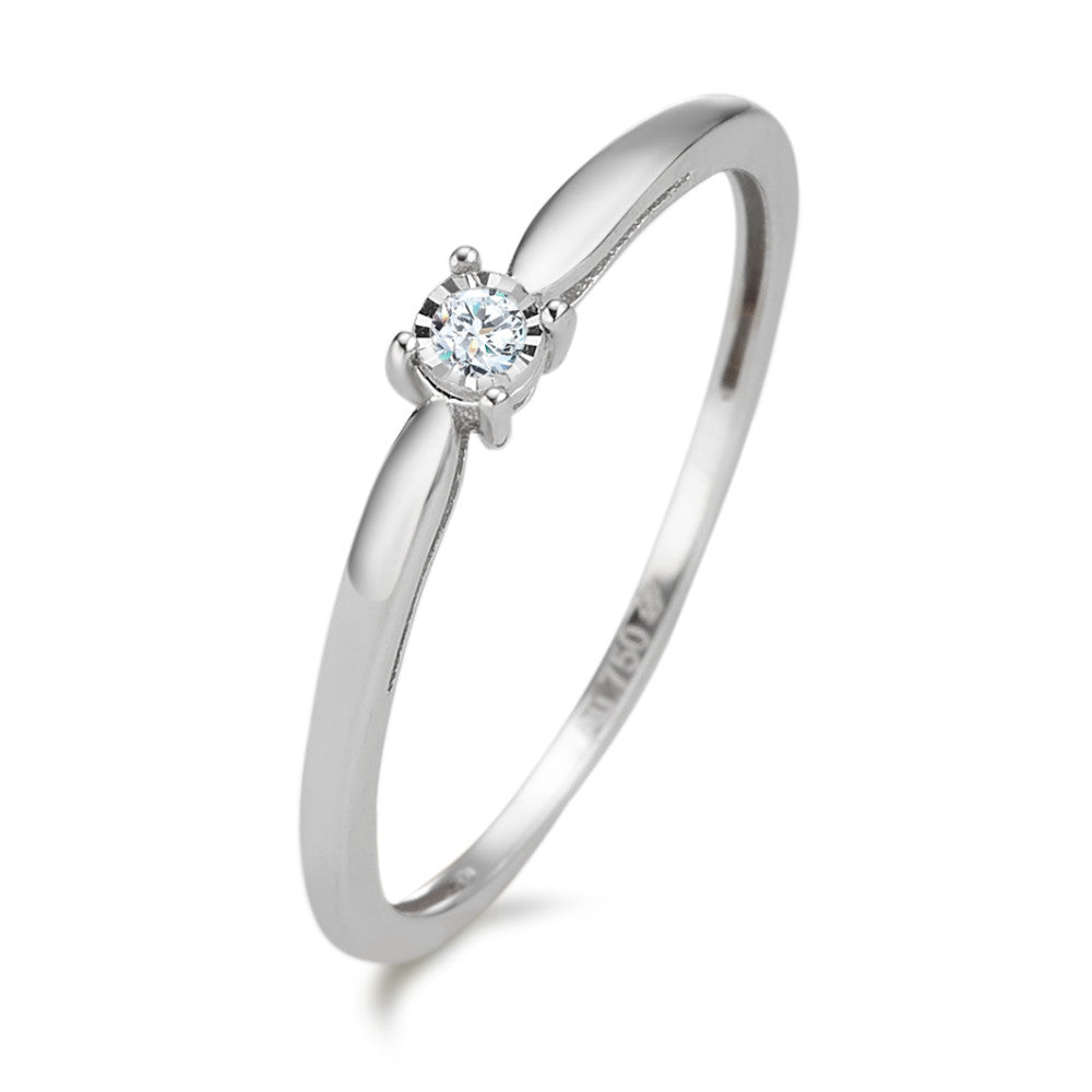 Solitaire ring 18k White Gold Diamond 0.03 ct, w-pi2