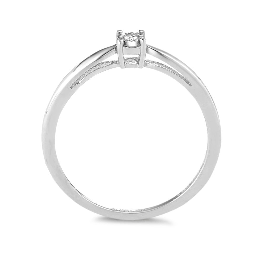 Solitaire ring 18k White Gold Diamond 0.03 ct, w-pi2