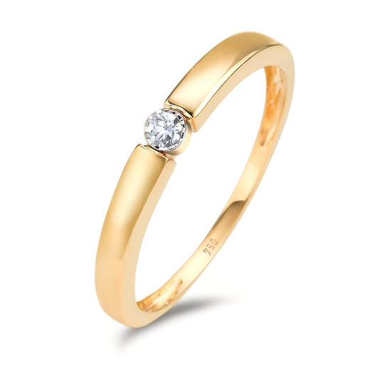 Solitaire ring 18k Yellow Gold Diamond 0.04 ct, w-pi2