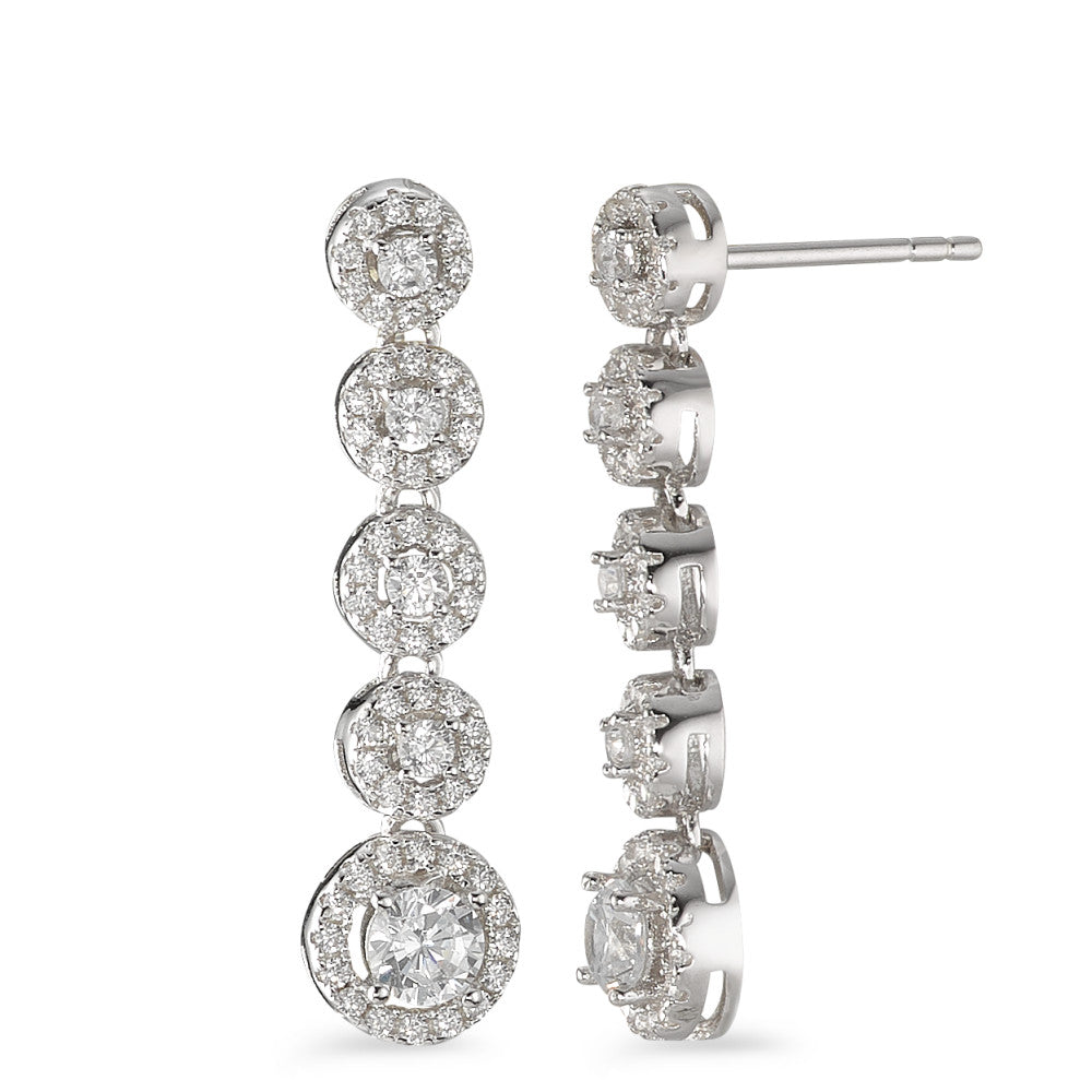 Drop Earrings Silver Zirconia Rhodium plated