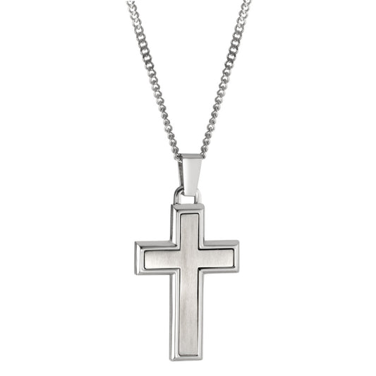 Necklace with pendant Stainless steel Cross 55 cm