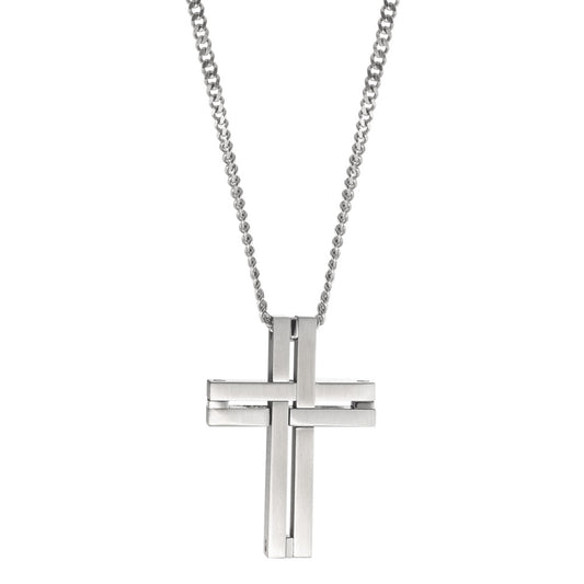 Necklace with pendant Stainless steel Cross 55 cm