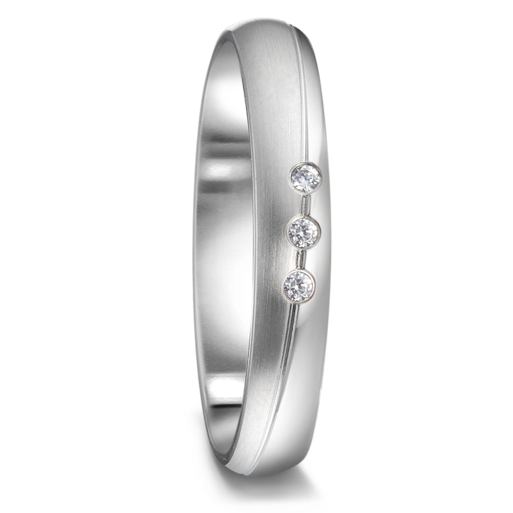 Wedding Ring Stainless steel Zirconia 3 Stones