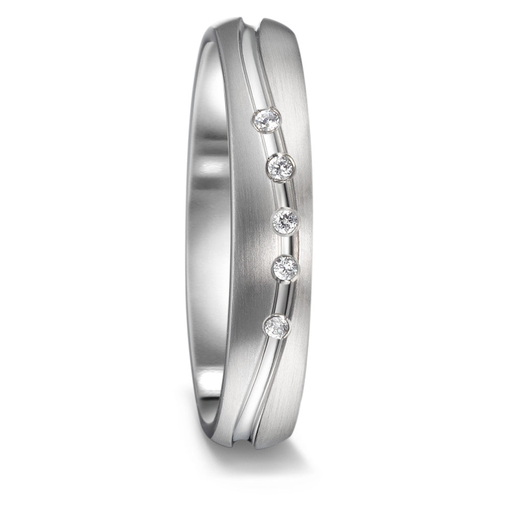 Wedding Ring Stainless steel Zirconia 5 Stones