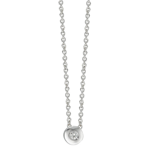 Necklace 18k White Gold Diamond 0.03 ct, w-si 42-45 cm Ø4.5 mm