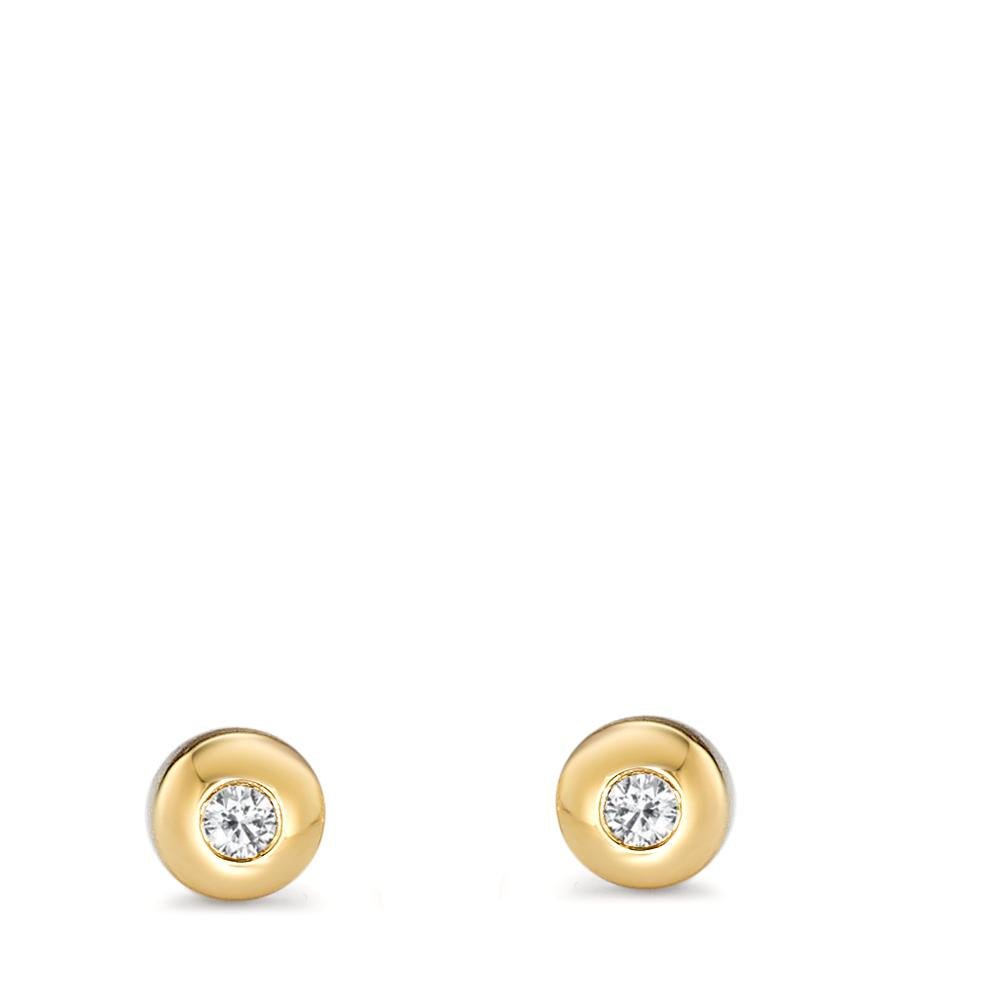 Stud earrings 18k Yellow Gold Diamond 0.06 ct, 2 Stones, w-si Ø4.5 mm