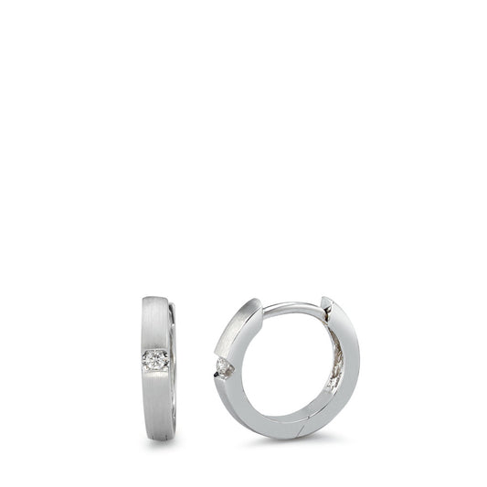 Hinged hoop 18k White Gold Diamond 0.03 ct, 2 Stones, w-si