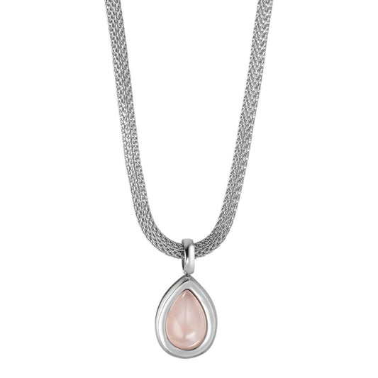 Necklace Stainless steel Agate Rose 42-48 cm