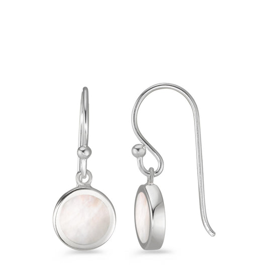 Drop Earrings Silver Mother of pearl Ø8 mm