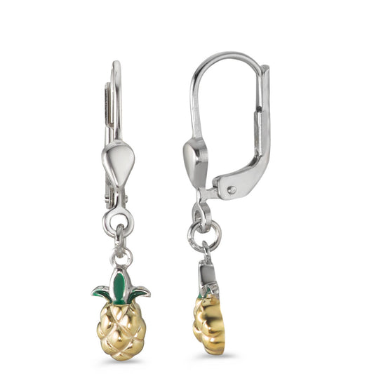 Drop Earrings Silver Yellow Bicolor Pineapple