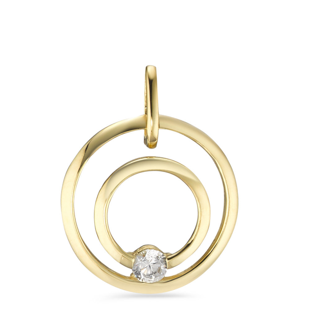 Pendant 9k Yellow Gold Zirconia Ø18 mm