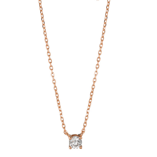 Necklace Silver Zirconia Rose Gold plated 37-45 cm