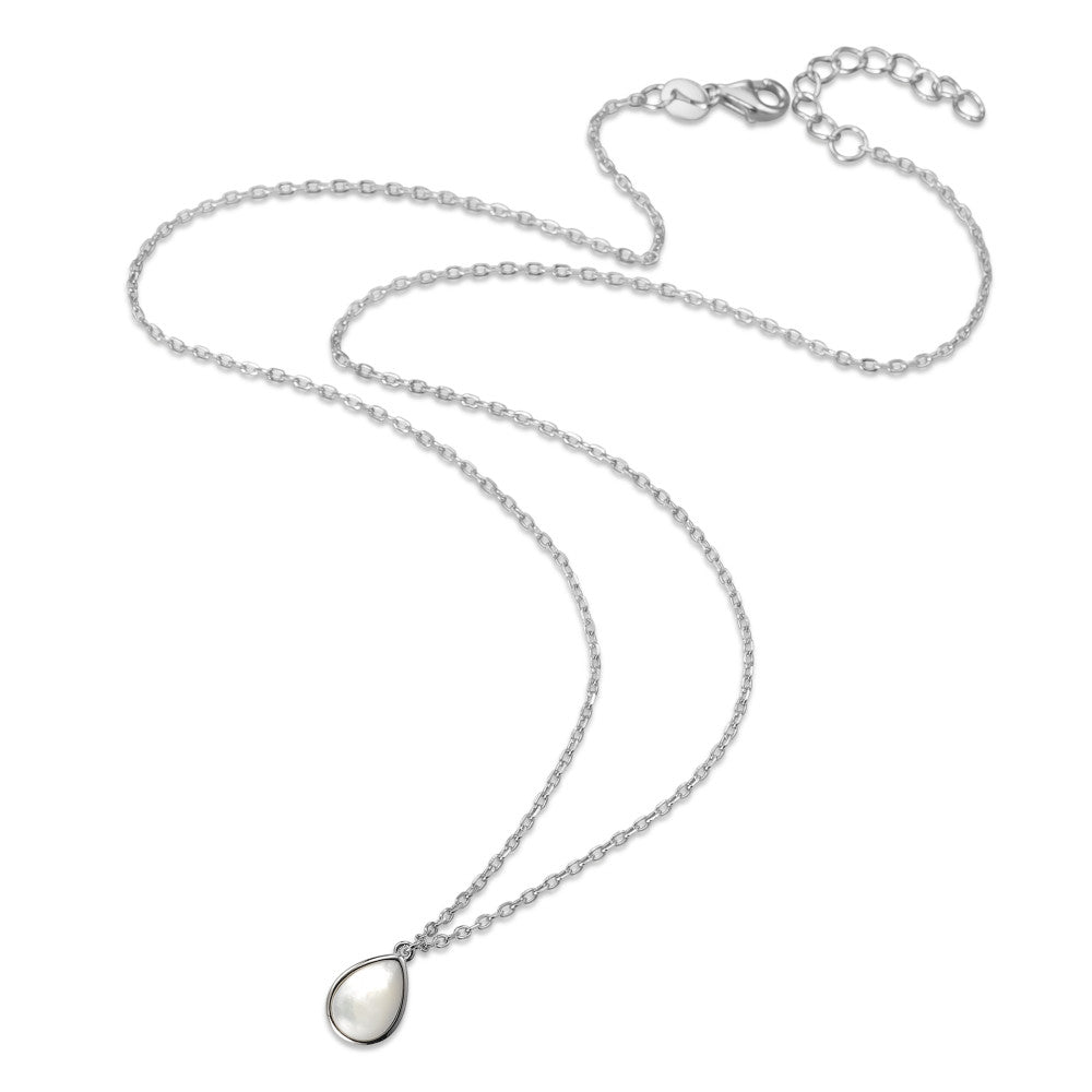 Necklace Silver Rhodium plated Mother of pearl 42-45 cm