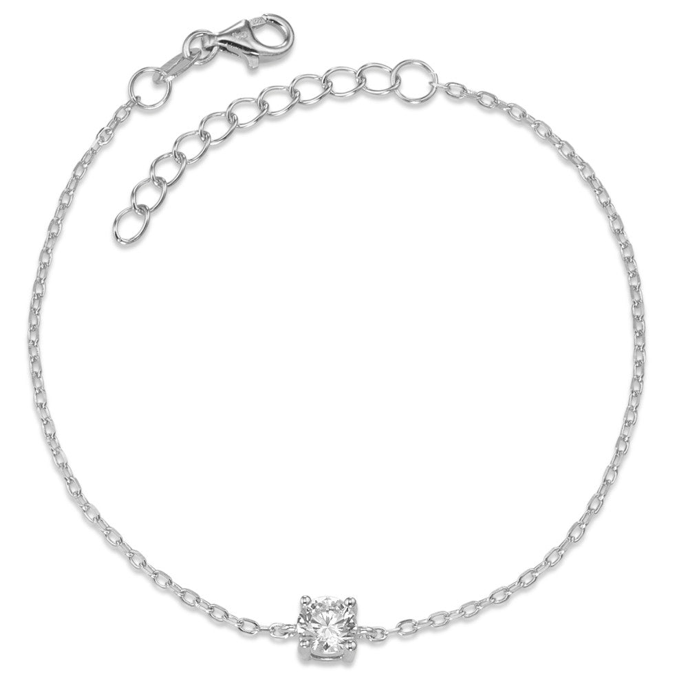 Bracelet Silver Zirconia Rhodium plated 16-19 cm Ø5 mm