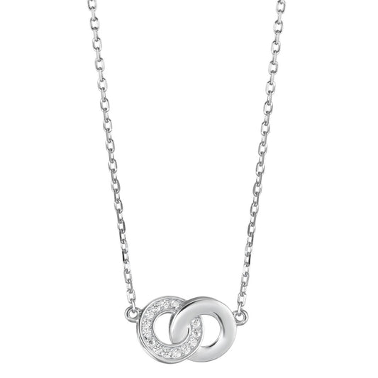 Necklace Silver Zirconia Rhodium plated 40-45 cm