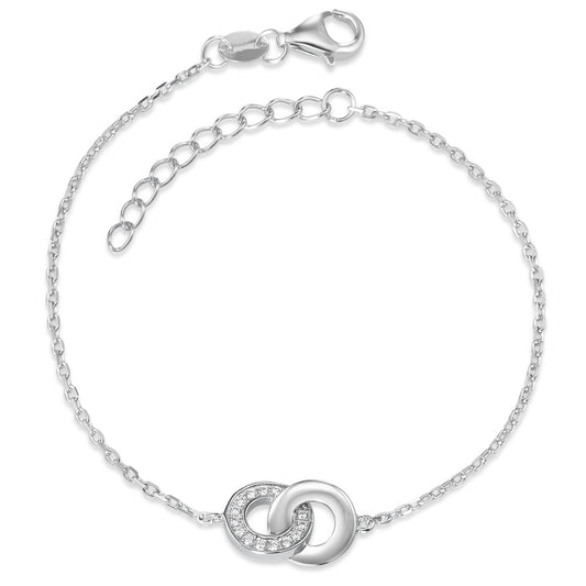 Bracelet Silver Zirconia Rhodium plated 16-19 cm