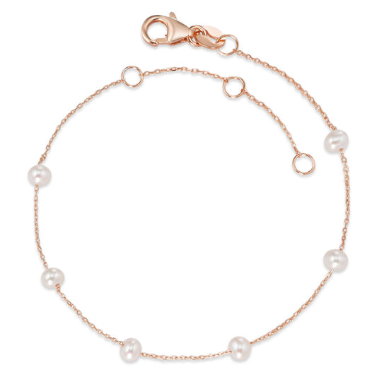 Bracelet Silver Rose Gold plated Freshwater pearl 16-19 cm