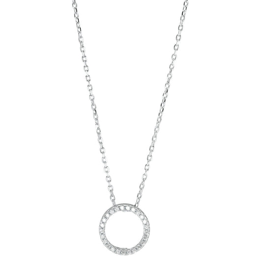 Necklace Silver Zirconia Rhodium plated 40-43 cm Ø12 mm