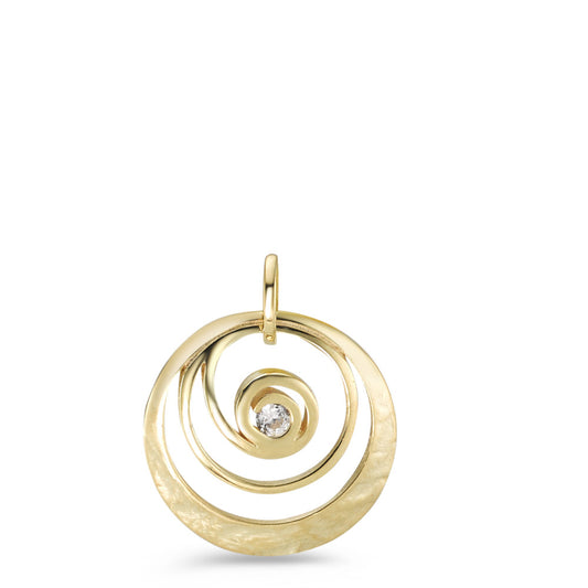 Pendant 9k Yellow Gold Zirconia Ø14.5 mm