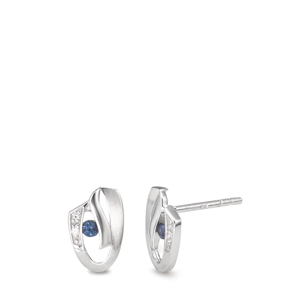 Stud earrings 9k White Gold Sapphire 6 Stones