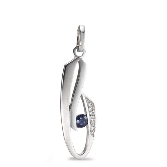 Pendant 9k White Gold Sapphire 5 Stones