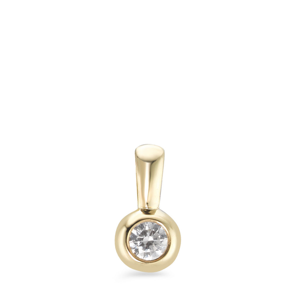 Pendant 9k Yellow Gold Zirconia Ø5.5 mm