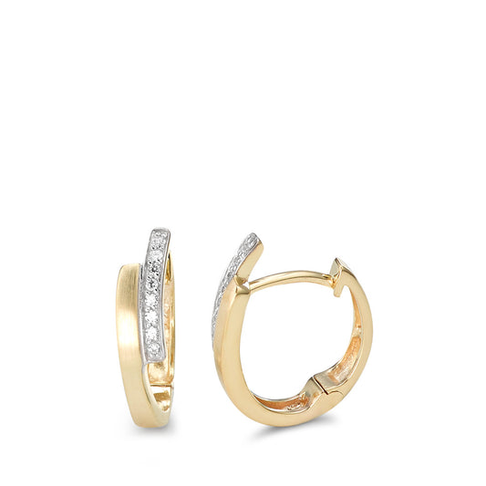 Hoop earrings 9k Yellow Gold Zirconia 16 Stones