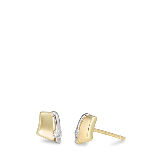 Stud earrings 9k Yellow Gold Zirconia 2 Stones