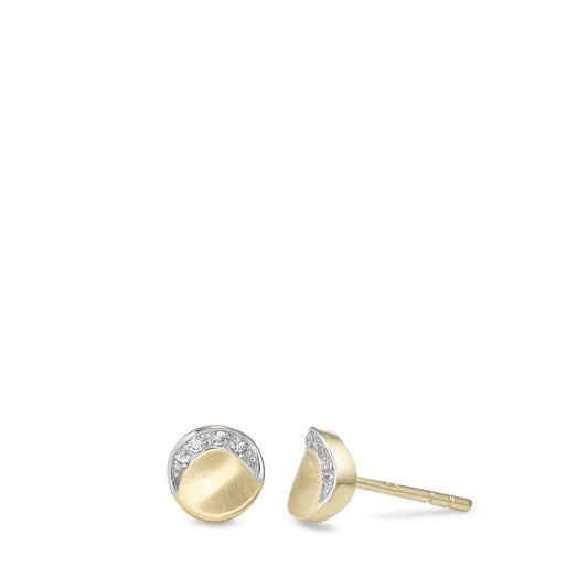 Stud earrings 9k Yellow Gold Zirconia 8 Stones Ø6.5 mm