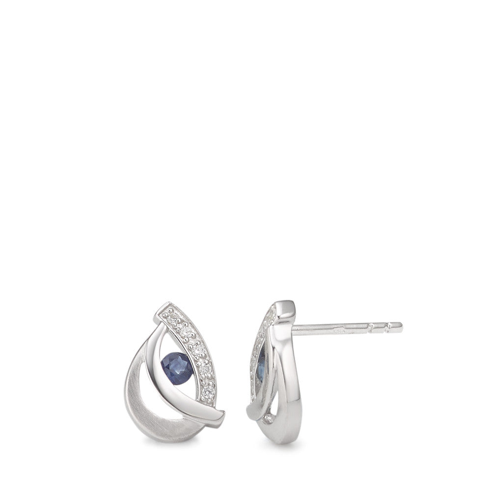 Stud earrings 9k White Gold Sapphire 12 Stones