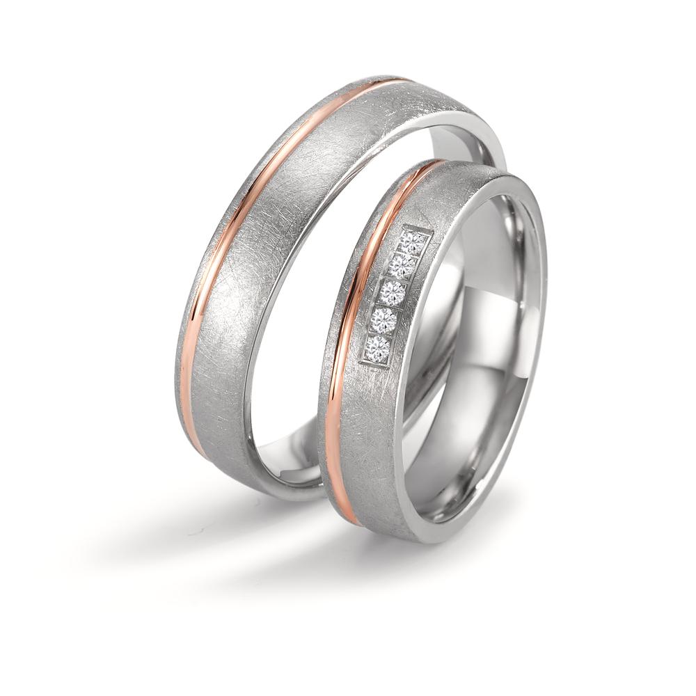 Wedding Ring Titanium, 18k Red Gold